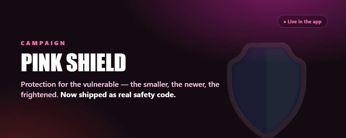 Pink Shield — protection for the vulnerable